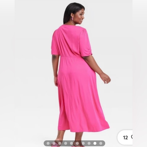 Ava & Viv Hot Pink Midi Dress - Picture 2 of 5